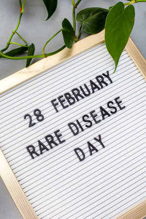 Rare disease day 28 February on a notice boardの写真素材