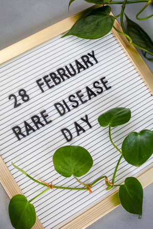 Rare disease day 28 February on a notice boardの写真素材