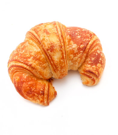Croissant isolated on white background, Fresh croissant.の写真素材