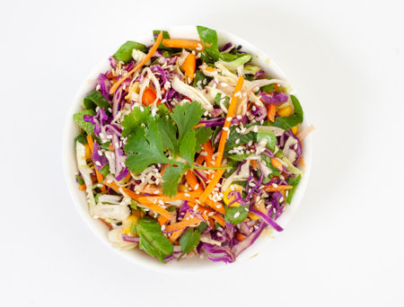 Cole slaw salad with Asian flavorsの写真素材