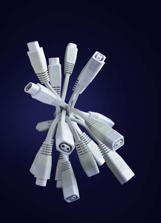 a group of white electric plug