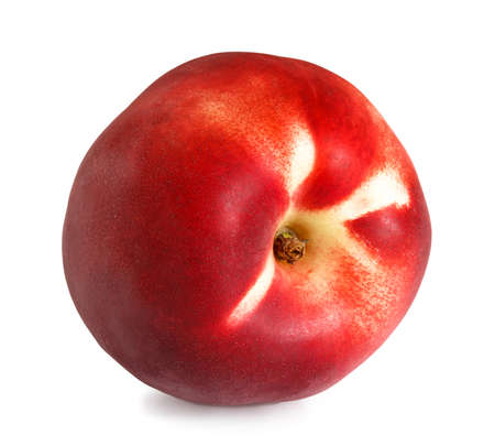 fruit of nectarine isolated on white backgroundの写真素材