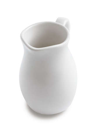 white pitcher isolated on white backgroundの写真素材