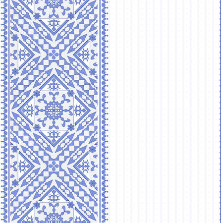 invitation card with vintage blue  lacy ornamentのイラスト素材