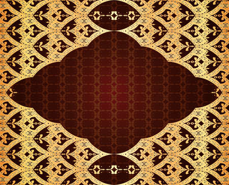 Luxury card with golden oriental patternのイラスト素材