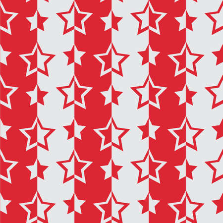 seamless pattern with red white starsのイラスト素材