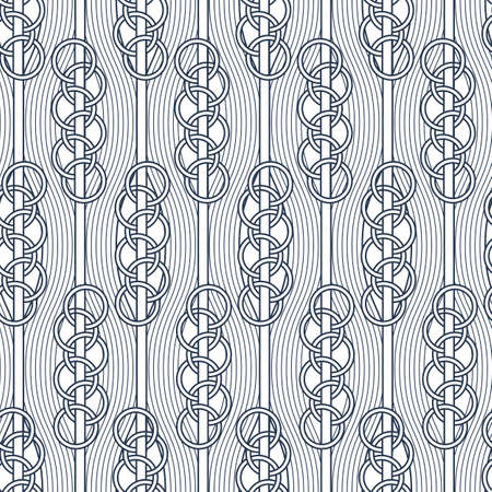 black and white  seamless vector pattern with   rings and stripes