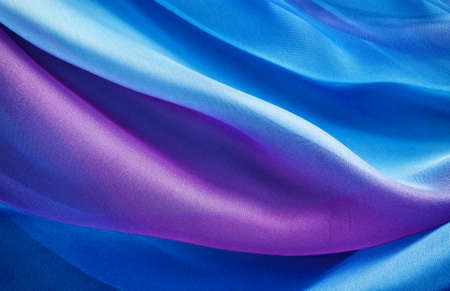  blue  fabric with large folds,  abstract backgroundの写真素材