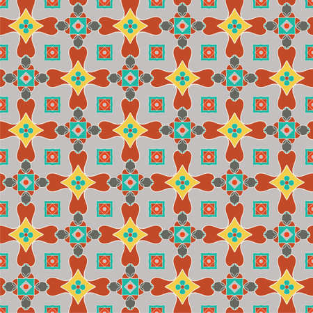 abstract seamless vector  pattern with a fantasy tile in oriental motifs