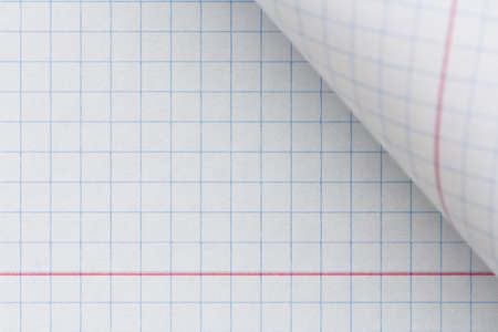 opening page of the notebook in the cage, bent sheet  with marginsの写真素材