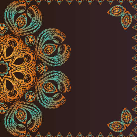 Vector cover template in ethnic vintage styleのイラスト素材