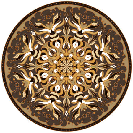 Vector circular mandala pattern, design elementのイラスト素材