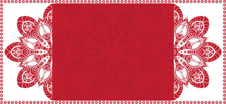 Elegant horizontal invitation card with lace mandalaのイラスト素材