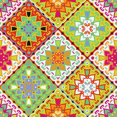 bright rainbow  seamless pattern  in country styleのイラスト素材