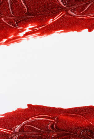 red paint frame border on  white backgroundの写真素材