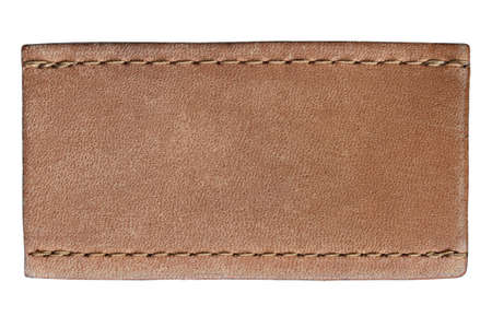 leather label for jeans clothes, isolated on white backgroundの写真素材
