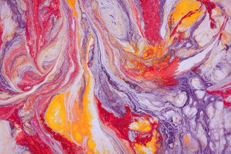 marble texture formed by mixing  colorful bright ink, abstract backgroundの写真素材