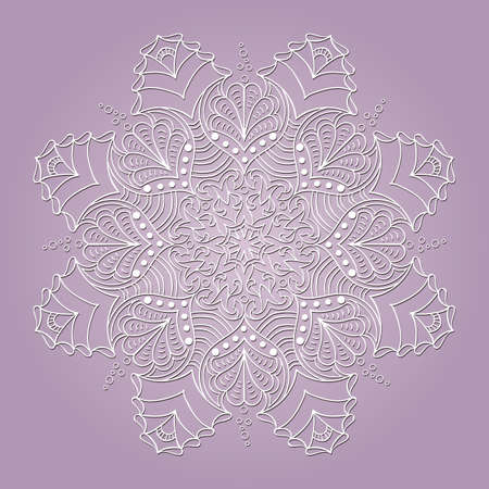 White delicate mandala with sea elementsのイラスト素材