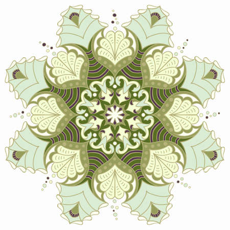 sea mandala in green tonesのイラスト素材