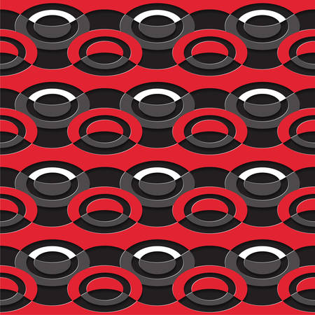 Abstract embossed seamless pattern, geometric background with wavy stripes and ringsのイラスト素材