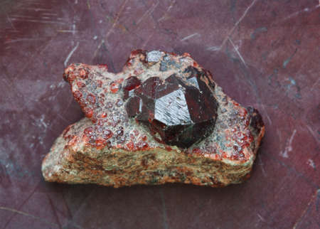 natural stone mineral red garnetの写真素材