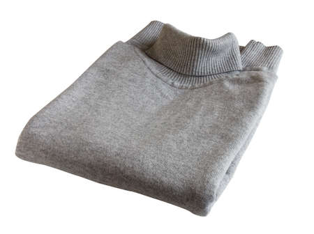 Gray knitted sweater isolated on a white background