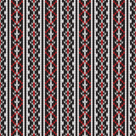 knitted seamless pattern with vertical geometric stripes, universal winter backgroundのイラスト素材