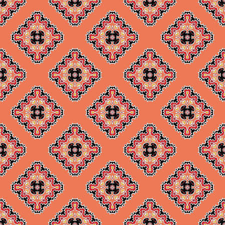 bright colorful seamless pattern with alternating rhombusesのイラスト素材