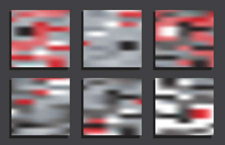 set of motley blur square cards, template for design のイラスト素材