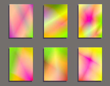 set of bright colorful neon bannersのイラスト素材