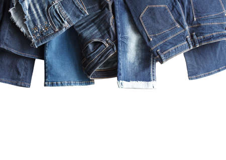 jeans wear isolated on white backgroundの写真素材