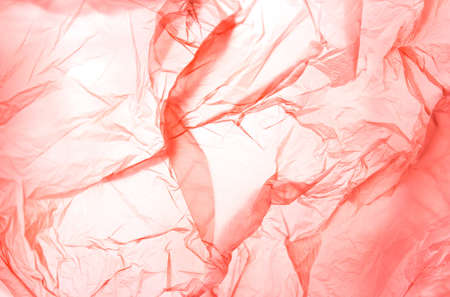 Abstract crumpled red plastic bagの写真素材