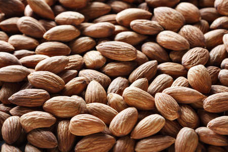 peeled almonds as food background, top viewの写真素材