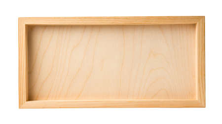 new wooden rectangular board with frame isolated on white background