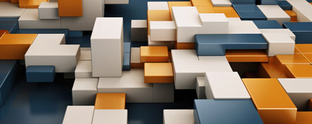 Abstract 3d rendering of cubes. Futuristic background with geometric shapes.の素材