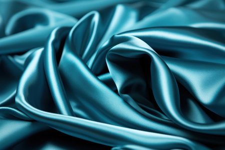 Smooth elegant blue silk or satin texture can be used as backgroundの素材