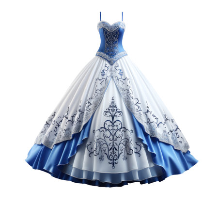 Wedding dress isolated on a white background. Clipping path included.の素材