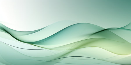 abstract background with light green waveの素材