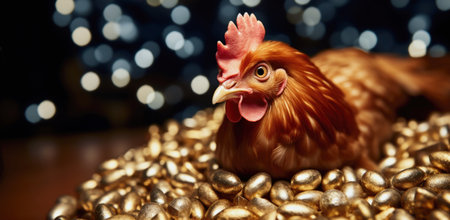 hen laying the golden eggsの素材