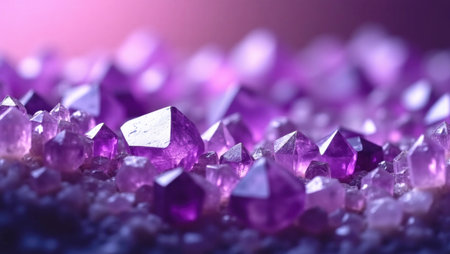 amethyst crystals with deep purple hues and natural textures, macroの素材