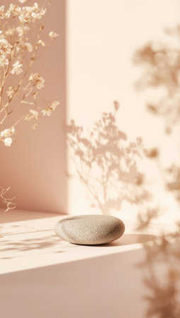 Elegant presentation pedestal with marble surface for skincare and jewelry showcaseの素材