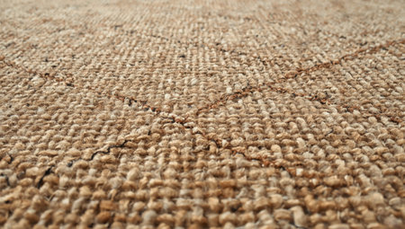 woven rug surface with geometric pattern in perspectiveの素材