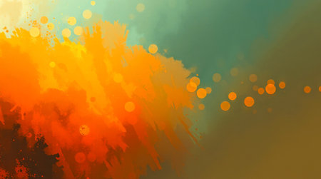 Vibrant artistic backdrop with dynamic brush strokes and glowing bokeh, perfect for wallpapers and design projectsの素材