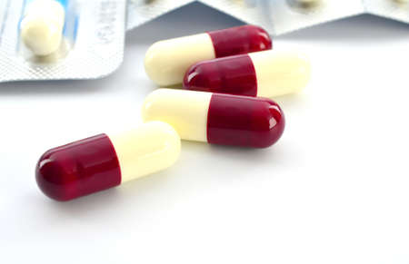 capsules on white backgroundの写真素材
