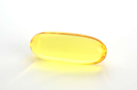 close up of fish oil on white backgroundの写真素材