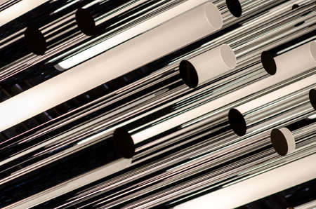 Metal lamp holder in oblique texture play with light and shadowsの写真素材