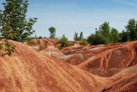Red clay of Badlandsの写真素材