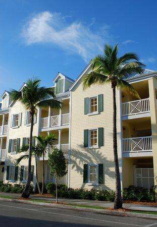 Exterior of wooden houses in Key-West, Florida, USAの写真素材