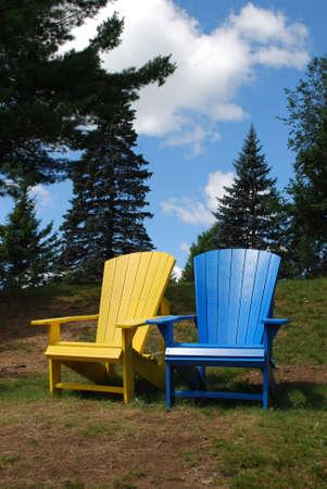 Two beach chairs の写真素材