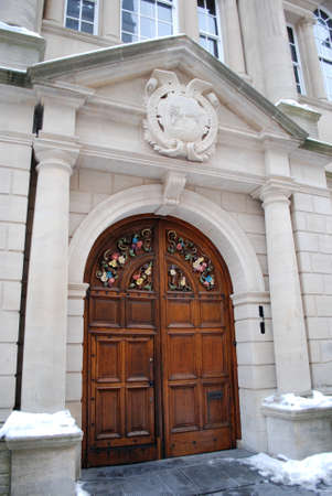 Decorative door, Oxford University, England の写真素材